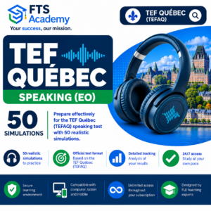 TEF Québec (TEFAQ) Speaking – 50 realistic exam simulations by FTS Academy.